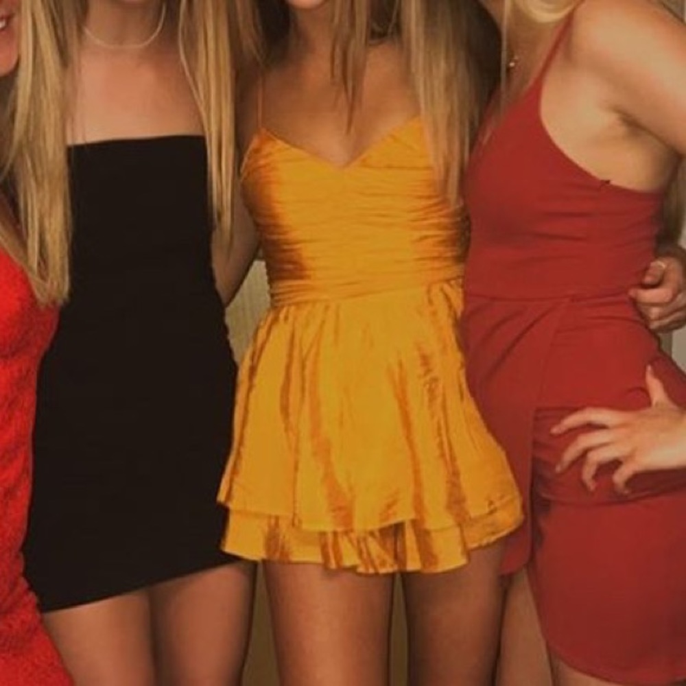 Princess Polly Orange/gold Romper